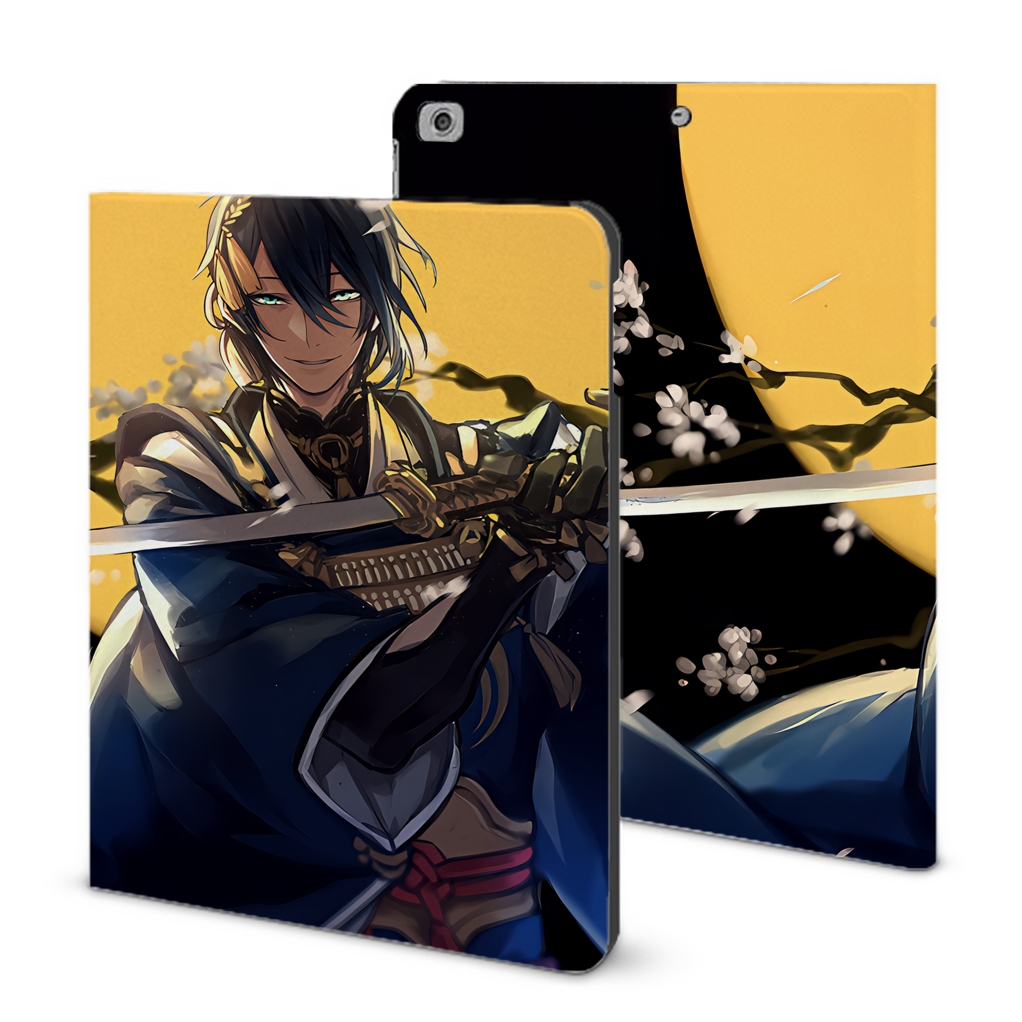 （画像用） 刀剣乱舞 Touken Ranbu IPad ケース ブック型 PUレザー TPU 耐衝撃 軽量 薄型 ペン収納なし 全面保護 IPad 各モデル対応